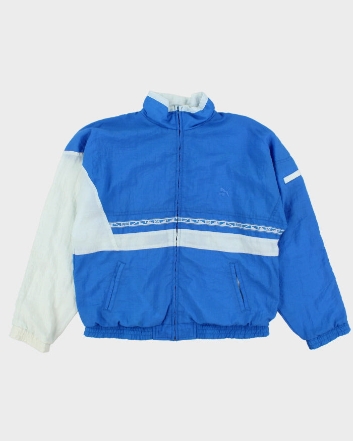 Vintage 1980s Puma Patterned Alberta Embroidered Shell Windbreaker Jacket - M