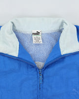 Vintage 1980s Puma Patterned Alberta Embroidered Shell Windbreaker Jacket - M