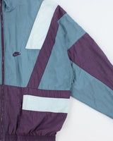 Vintage 1990s Nike Black Tag Embroidered Colourblock Shell Windbreaker Jacket - XL