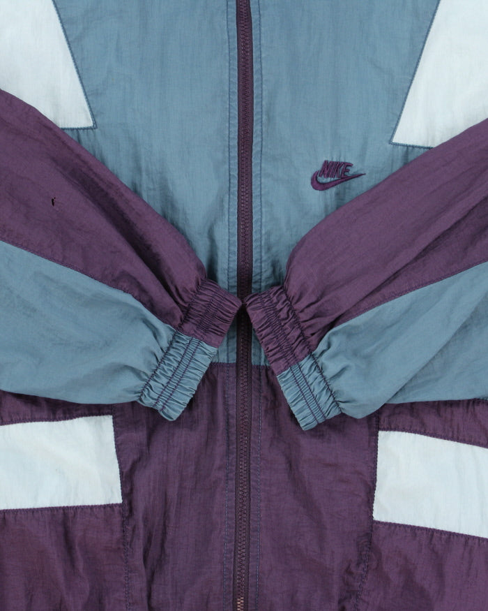 Vintage 1990s Nike Black Tag Embroidered Colourblock Shell Windbreaker Jacket - XL