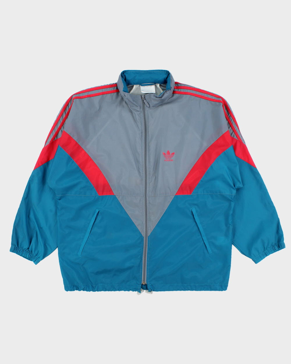 Vintage 1988 Adidas Originals Colourblock Lightweight Hooded Shell Windbreaker Jacket - L