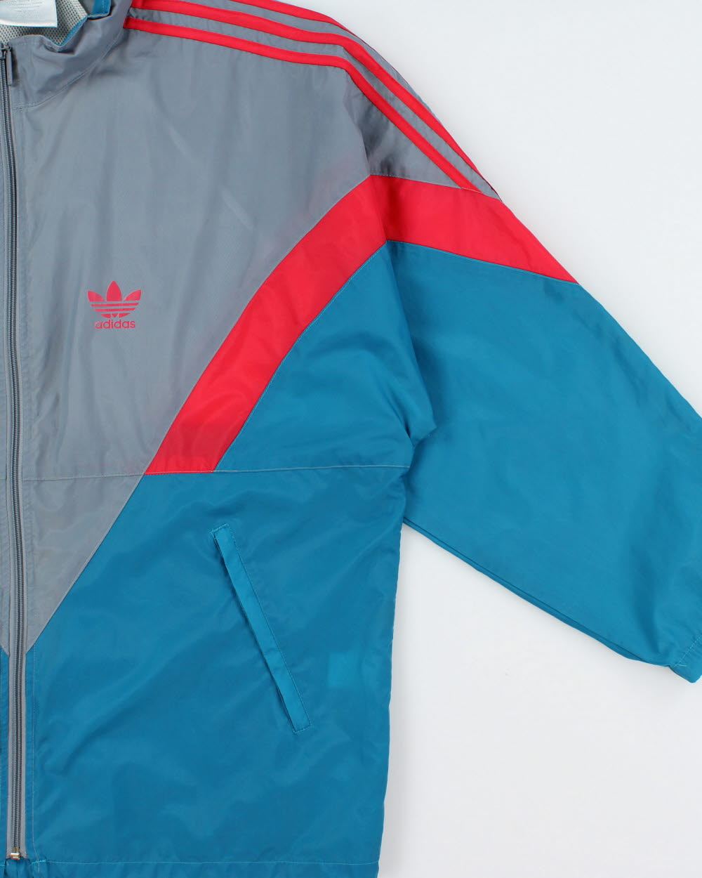 Vintage 1988 Adidas Originals Colourblock Lightweight Hooded Shell Windbreaker Jacket - L