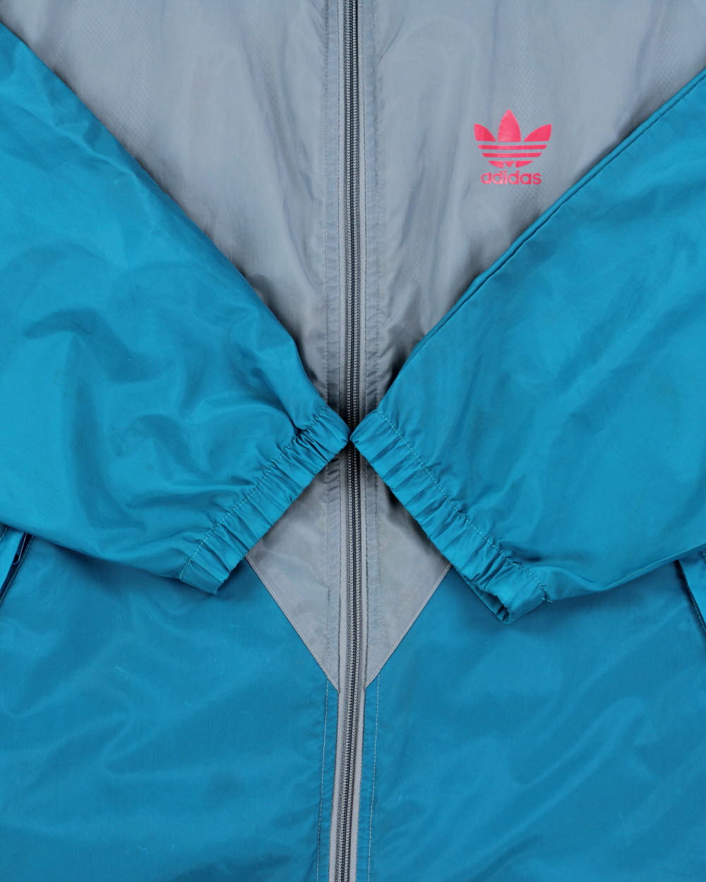 Vintage 1988 Adidas Originals Colourblock Lightweight Hooded Shell Windbreaker Jacket - L