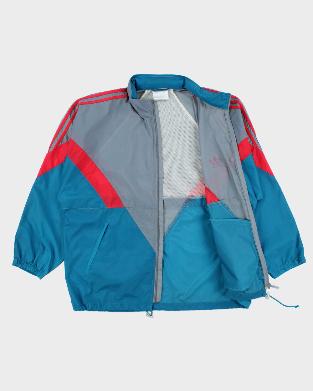 Vintage 1988 Adidas Originals Colourblock Lightweight Hooded Shell Windbreaker Jacket - L