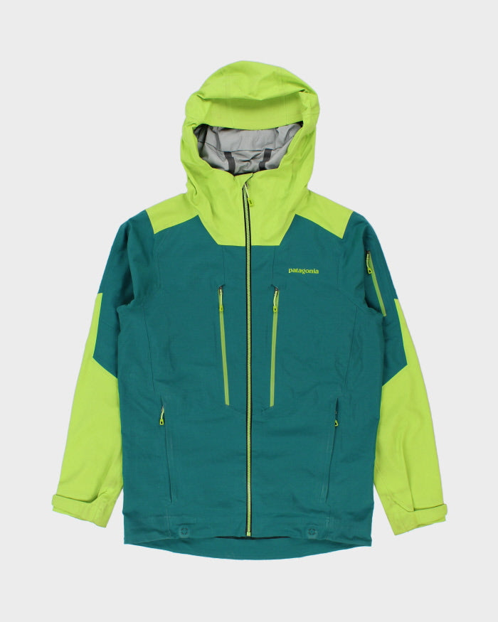 FA15 Patagonia Reconnaissance Arbor/Lime Green Softshell Recco Breathable Snow Jacket - S