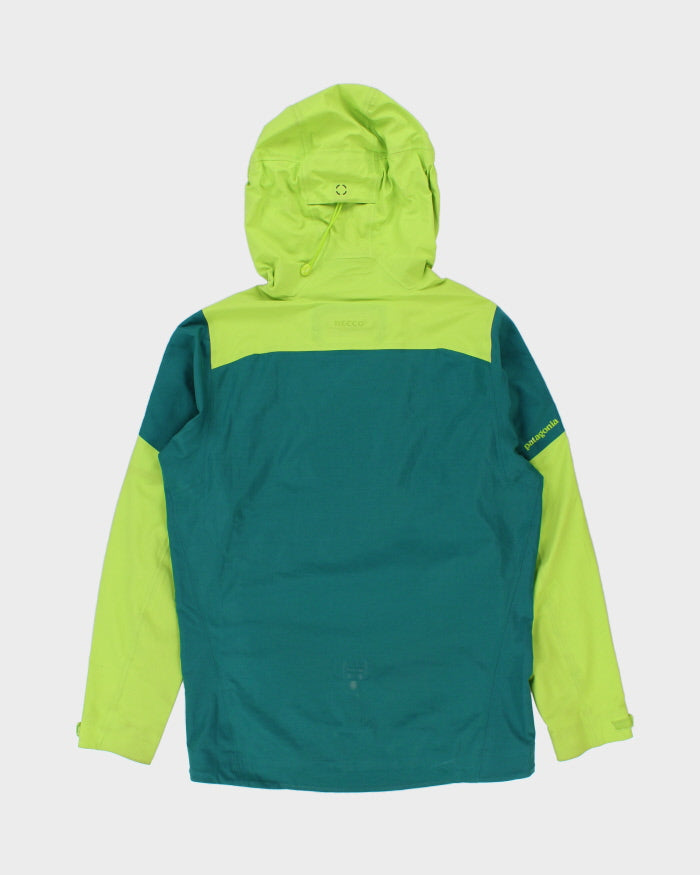 FA15 Patagonia Reconnaissance Arbor/Lime Green Softshell Recco Breathable Snow Jacket - S