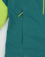 FA15 Patagonia Reconnaissance Arbor/Lime Green Softshell Recco Breathable Snow Jacket - S