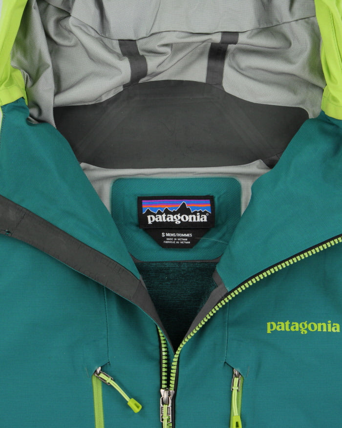 FA15 Patagonia Reconnaissance Arbor/Lime Green Softshell Recco Breathable Snow Jacket - S