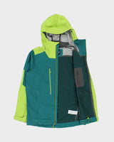 FA15 Patagonia Reconnaissance Arbor/Lime Green Softshell Recco Breathable Snow Jacket - S