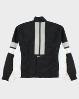 Vintage 1990s Nike Women's Striped Embroidered Swoosh Shell Windbreaker Jacket - M