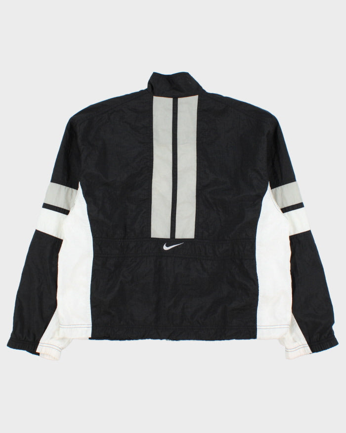 Vintage 1990s Nike Women's Striped Embroidered Swoosh Shell Windbreaker Jacket - M