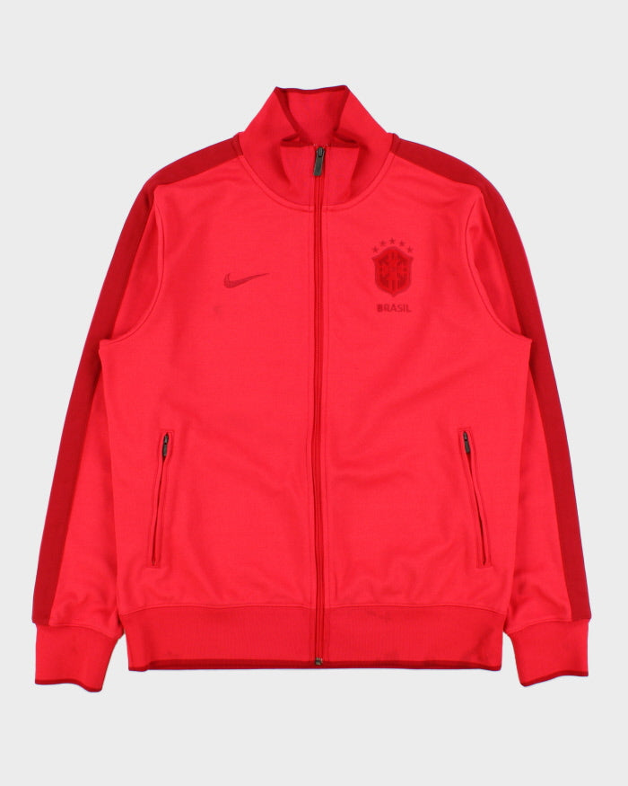 Vintage Nike (Red) Brasil CBF 2010 FIFA World Cup Football Track Jacket - L