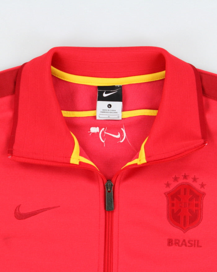 Vintage Nike (Red) Brasil CBF 2010 FIFA World Cup Football Track Jacket - L