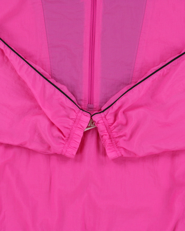 Nike Hot Pink Embroidered '80s Quarter-Zip Shell Windbreaker Jacket - S