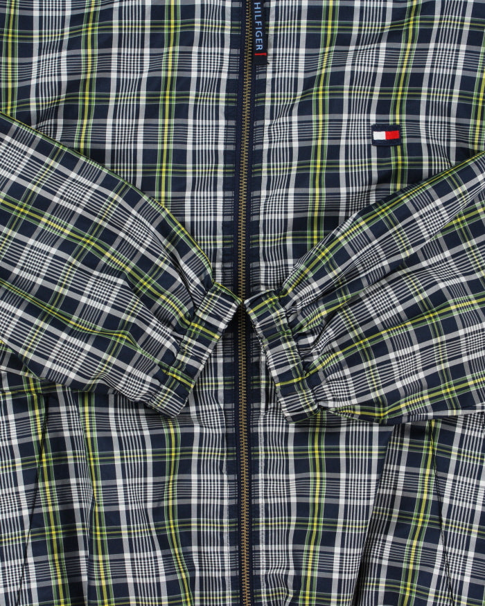 Vintage 1990s Tommy Hilfiger Tartan Plaid Shell Harrington Jacket - M
