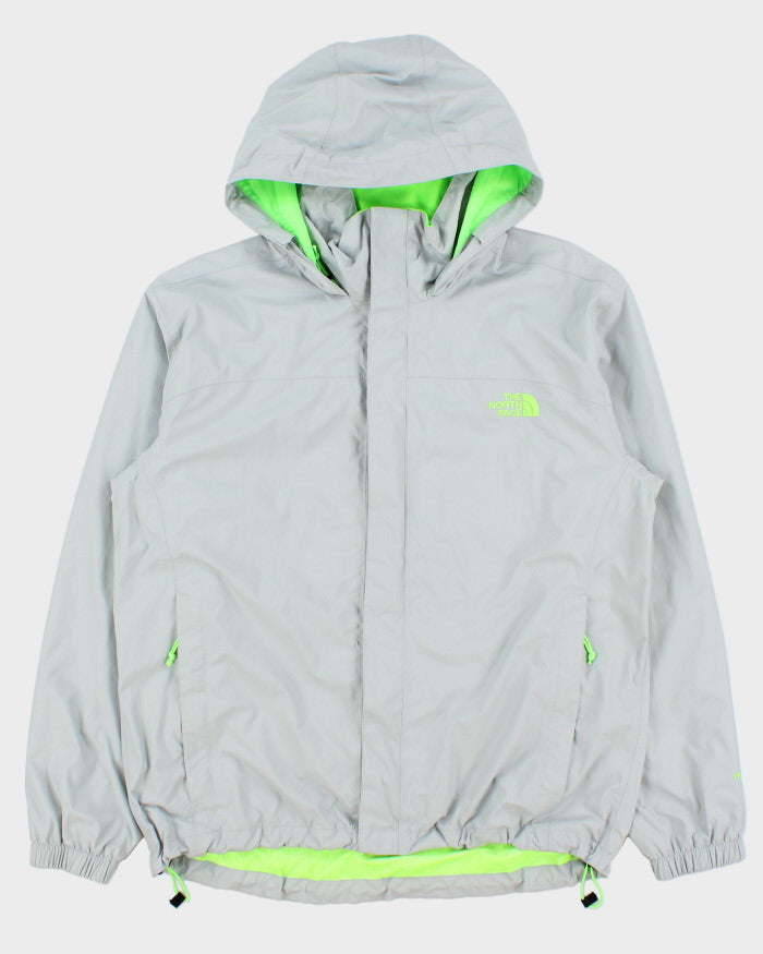 Vintage The North Face Grey/Volt Green Hyvent Shell Hooded Waterproof Jacket - M