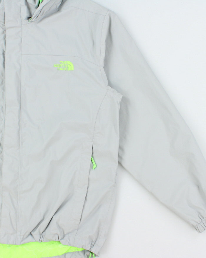 Vintage The North Face Grey/Volt Green Hyvent Shell Hooded Waterproof Jacket - M