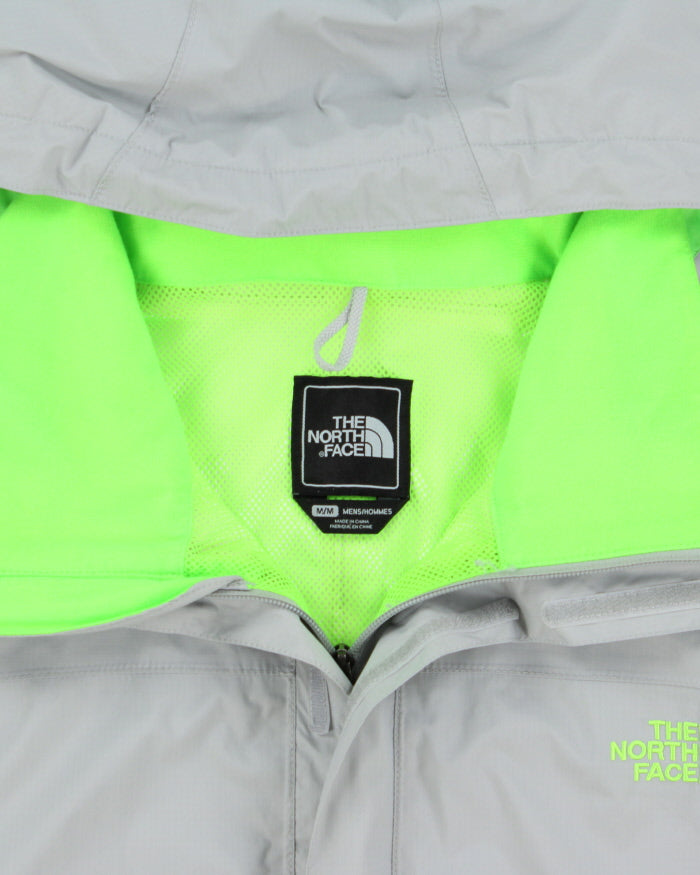 Vintage The North Face Grey/Volt Green Hyvent Shell Hooded Waterproof Jacket - M
