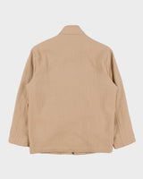 Vintage 1990s Aquascutum Desert Khaki Linen Blend Twill Harrington Jacket - M