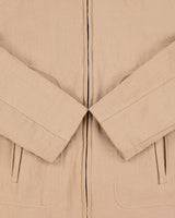 Vintage 1990s Aquascutum Desert Khaki Linen Blend Twill Harrington Jacket - M