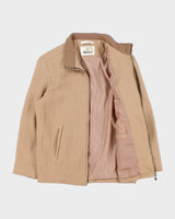 Vintage 1990s Aquascutum Desert Khaki Linen Blend Twill Harrington Jacket - M