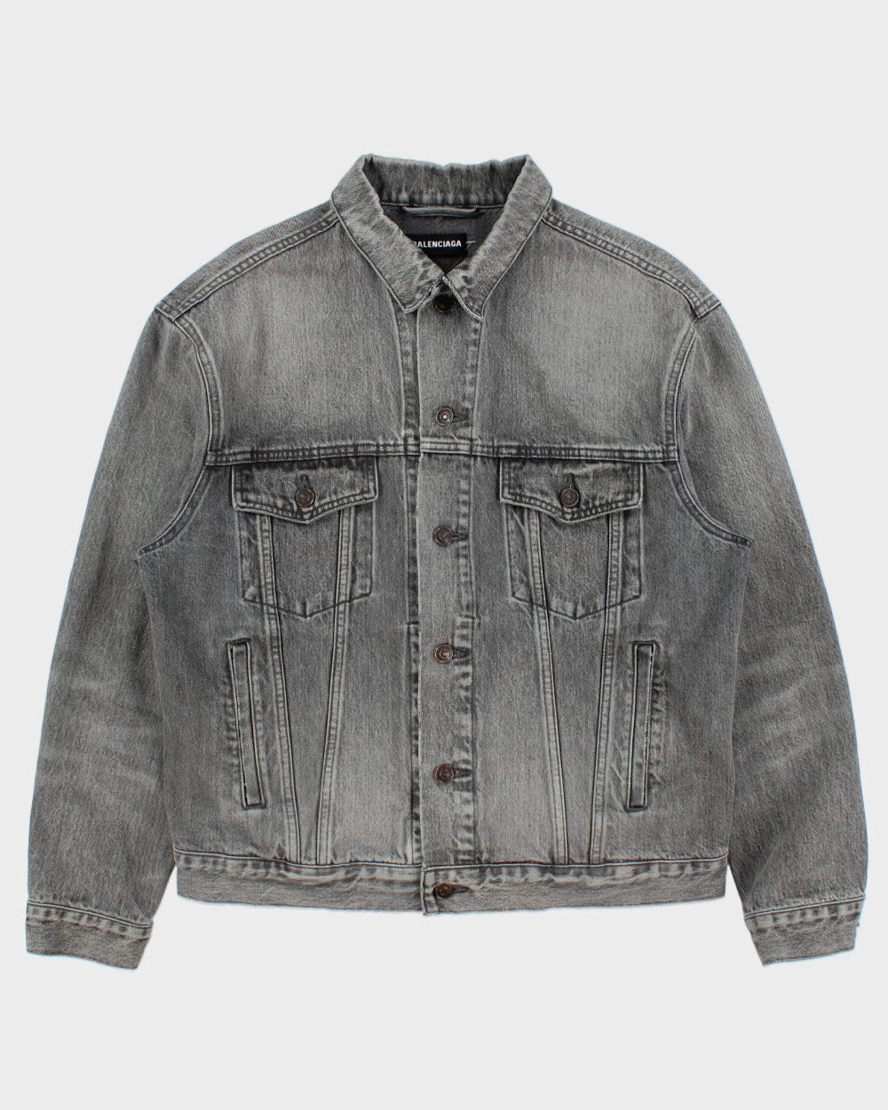 F/W 2018 Balenciaga Archetype Unisex Oversized Denim Logo Jacket - XS