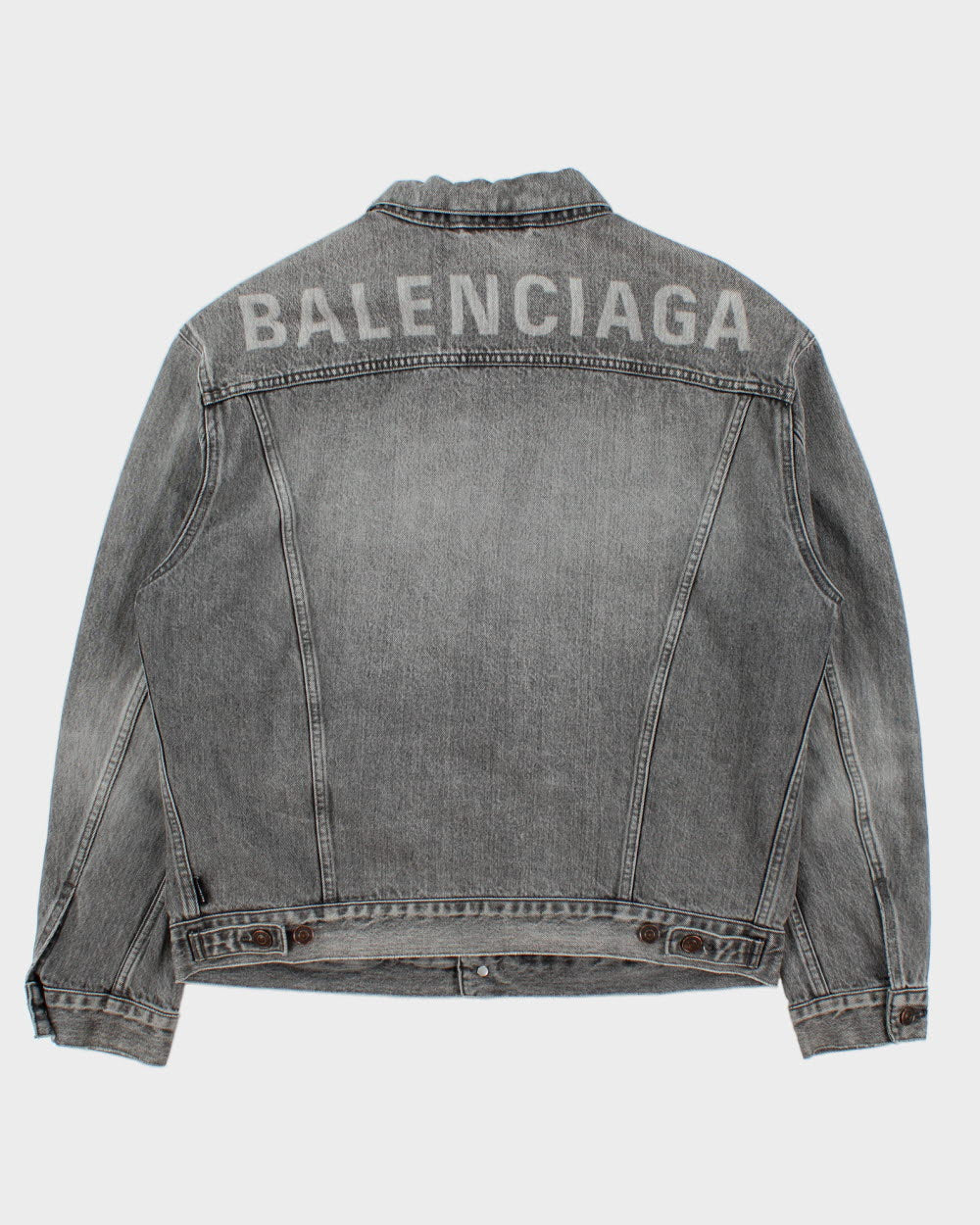 F/W 2018 Balenciaga Archetype Unisex Oversized Denim Logo Jacket - XS