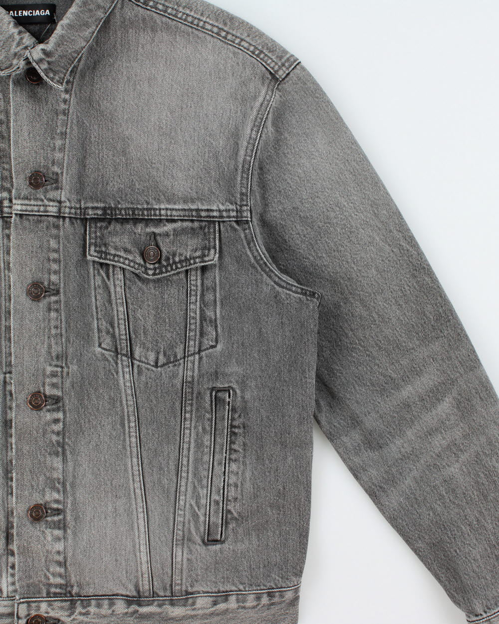 F/W 2018 Balenciaga Archetype Unisex Oversized Denim Logo Jacket - XS