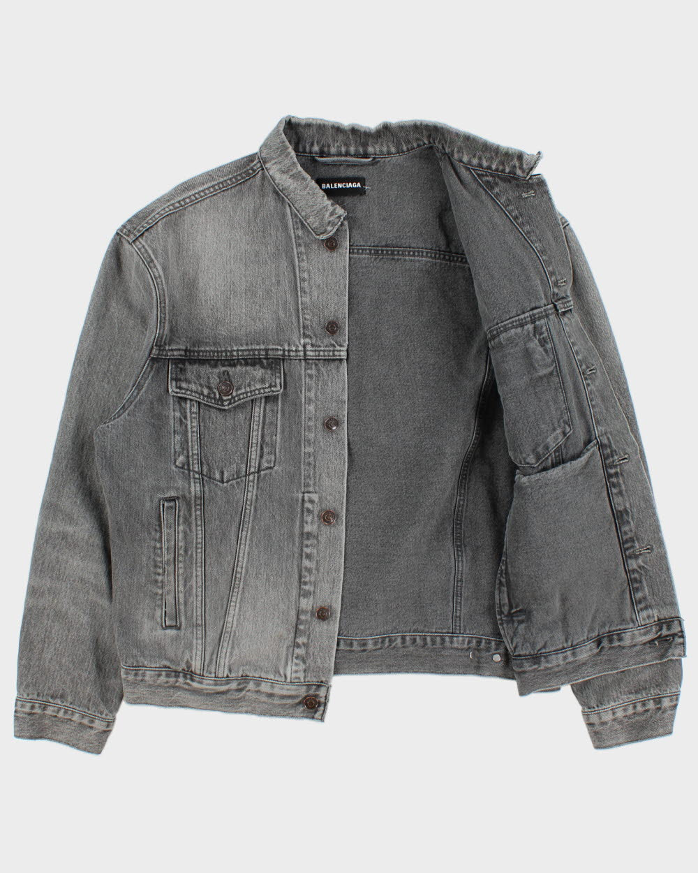 F/W 2018 Balenciaga Archetype Unisex Oversized Denim Logo Jacket - XS
