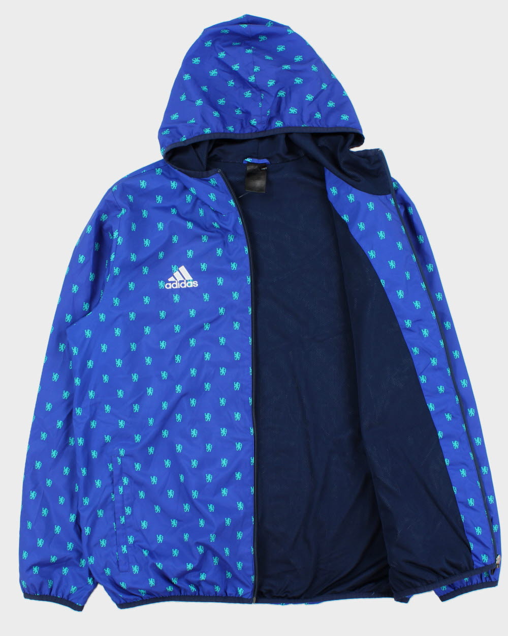 2015-16 Adidas Chelsea FC Monogram Badge Japan Exclusive Soft Shell Hooded Windbreaker Jacket - XL