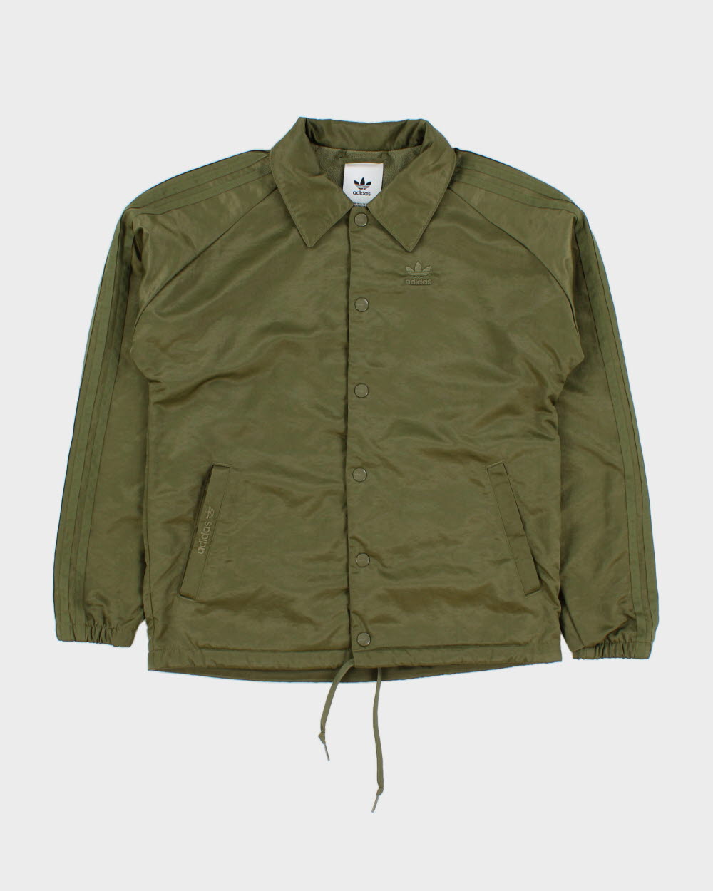 Vintage Adidas Originals Khaki Fleeced Lined Shell Coach Jacket - XXS