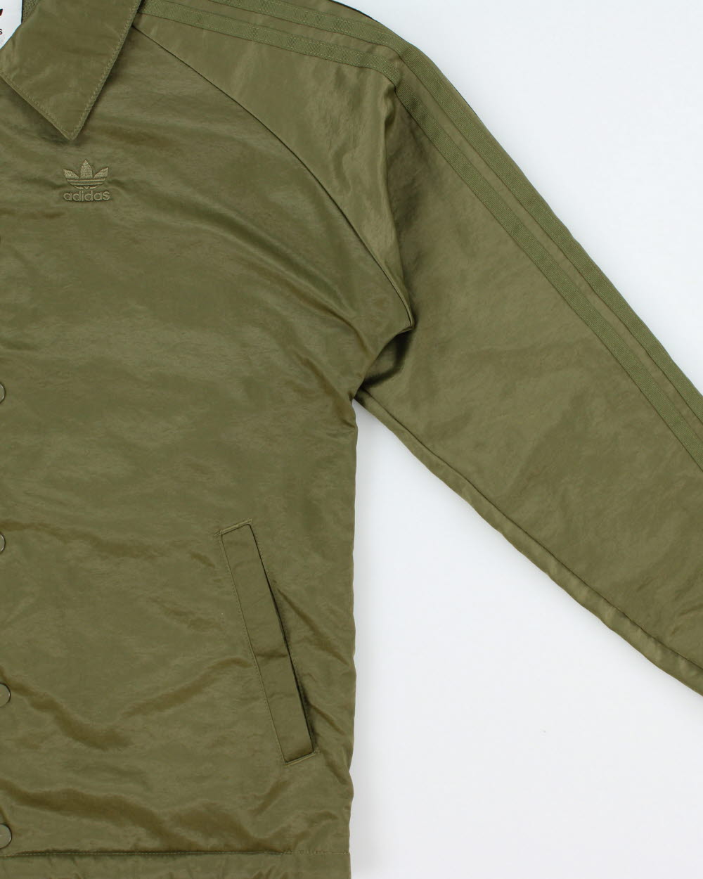 Vintage Adidas Originals Khaki Fleeced Lined Shell Coach Jacket - XXS