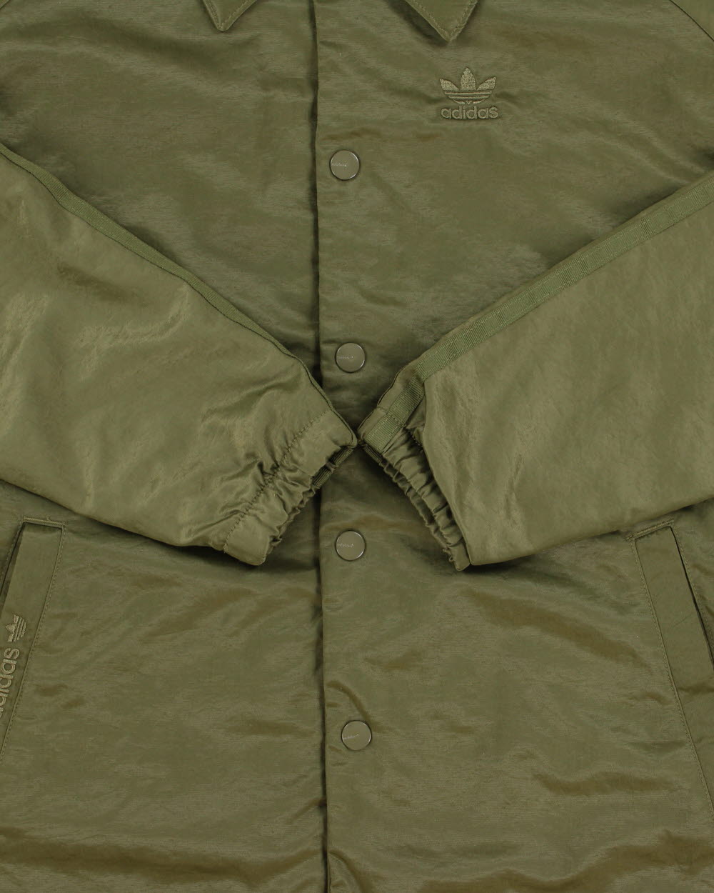 Vintage Adidas Originals Khaki Fleeced Lined Shell Coach Jacket - XXS