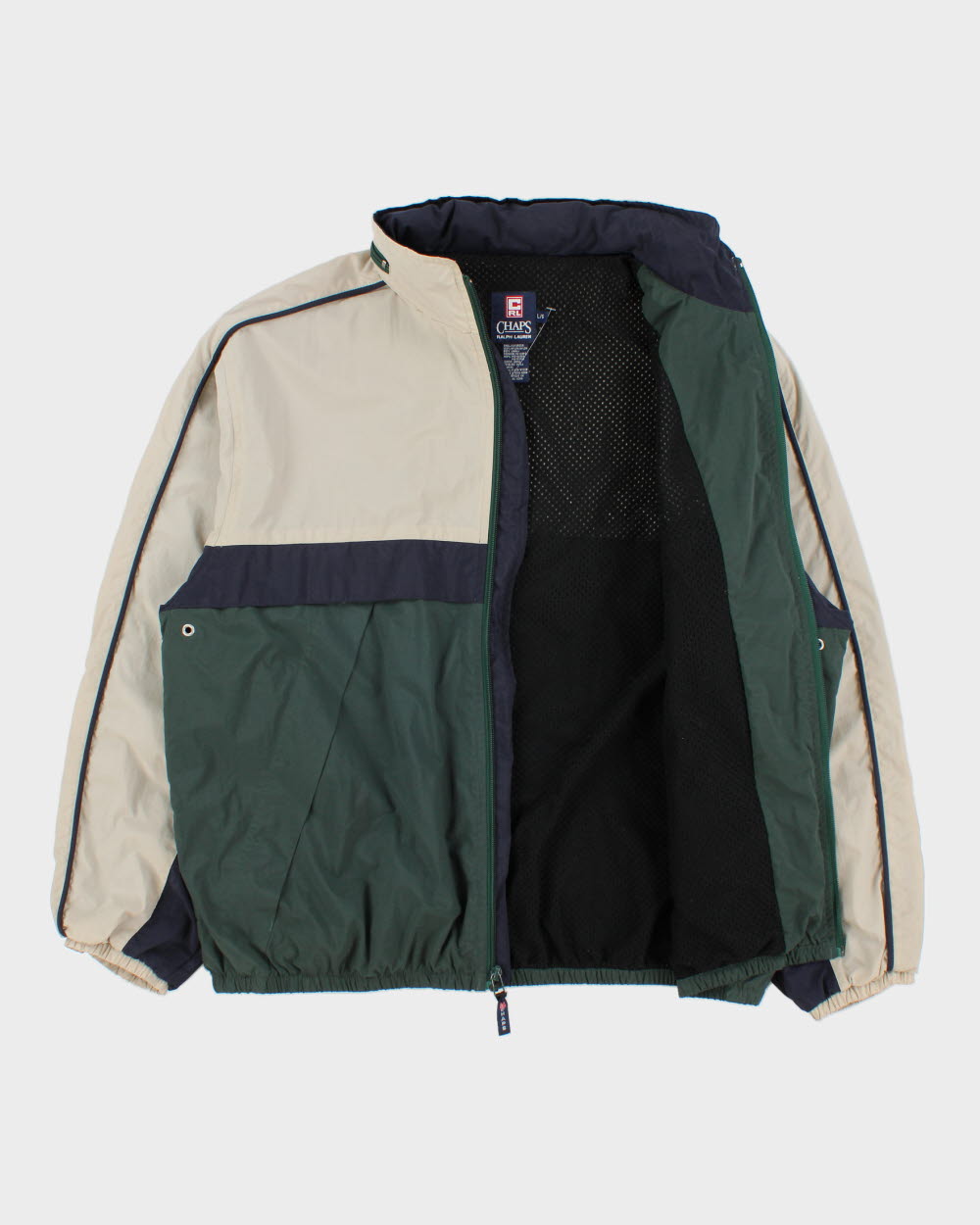 Vintage 1990s Ralph Lauren Chaps Colourblock Waterproof Shell Bomber Jacket - L