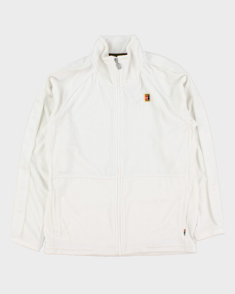 Nike Challenge Court Tennis Velour Loose Fit Taped Funnel Neck Track Jacket - M