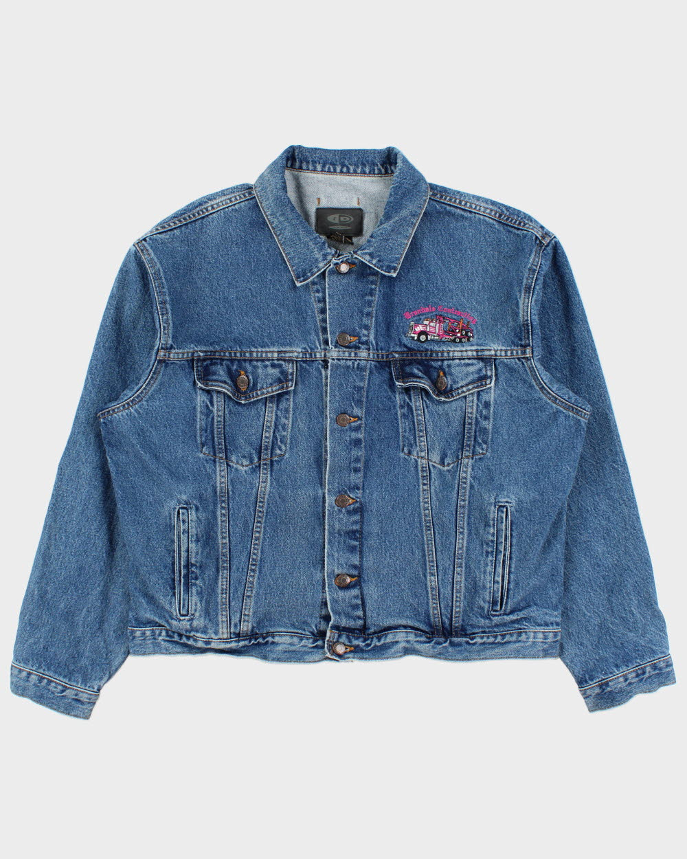 Vintage 1990s iD Wear Embroidered Brendale Contracting Denim Jacket -  XL