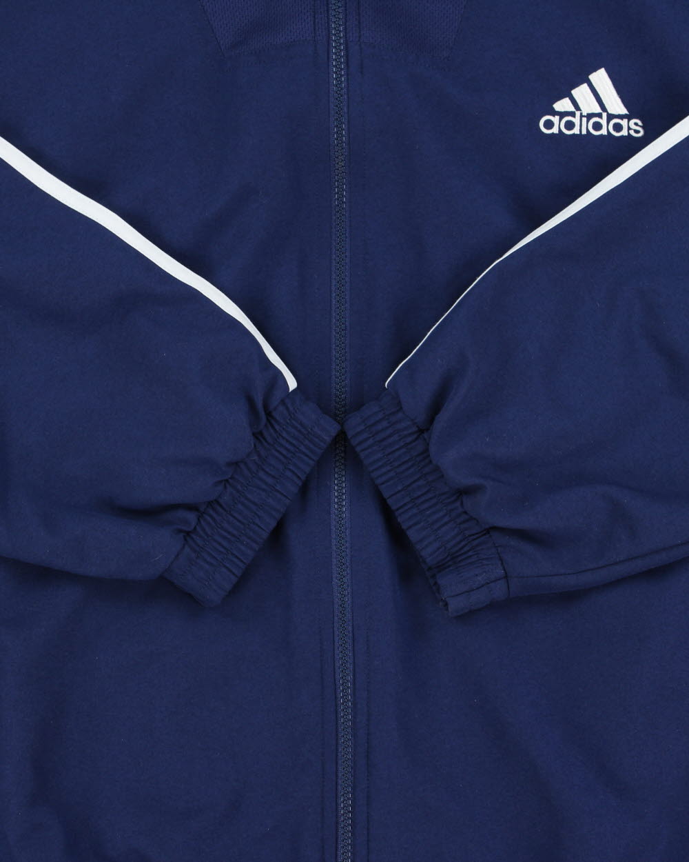 Vintage 1990s Adidas Navy 3-Stripe Shell Windbreaker Jacket - XL