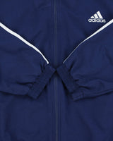 Vintage 1990s Adidas Navy 3-Stripe Shell Windbreaker Jacket - XL