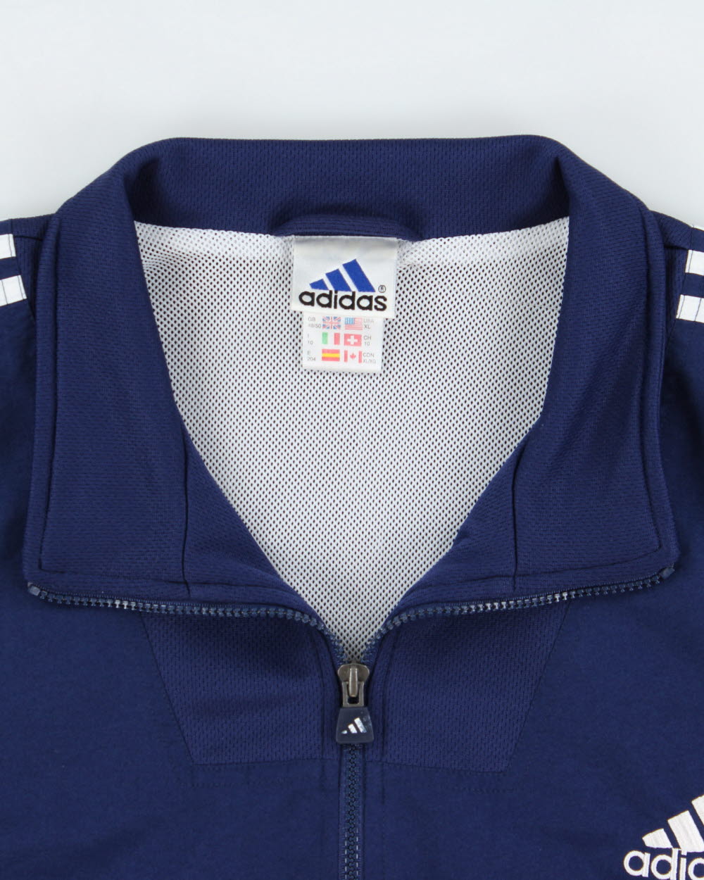 Vintage 1990s Adidas Navy 3-Stripe Shell Windbreaker Jacket - XL