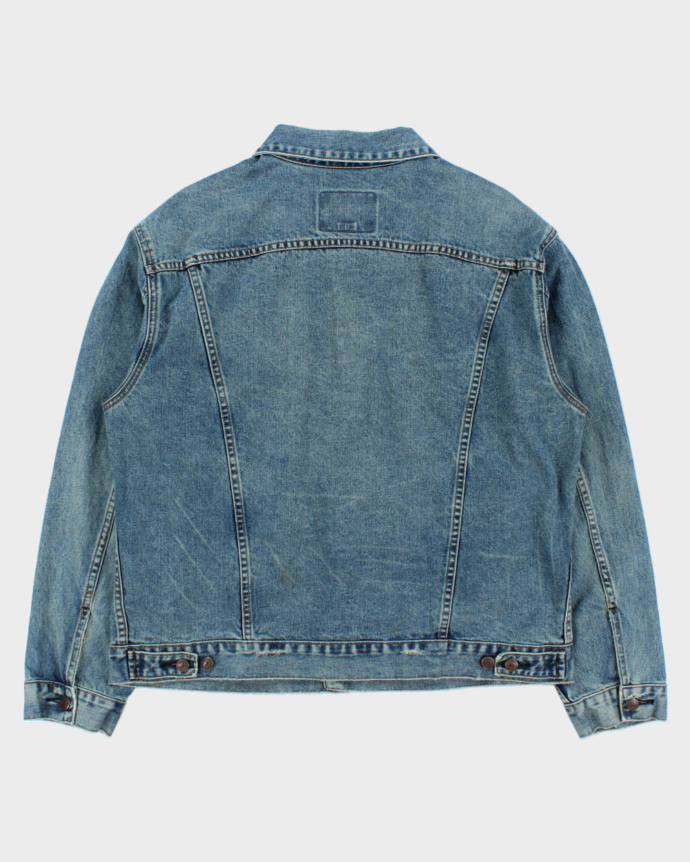 Vintage 1999 GAP Blue Jeans Distressed Denim Trucker Jacket - XL