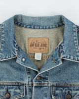 Vintage 1999 GAP Blue Jeans Distressed Denim Trucker Jacket - XL