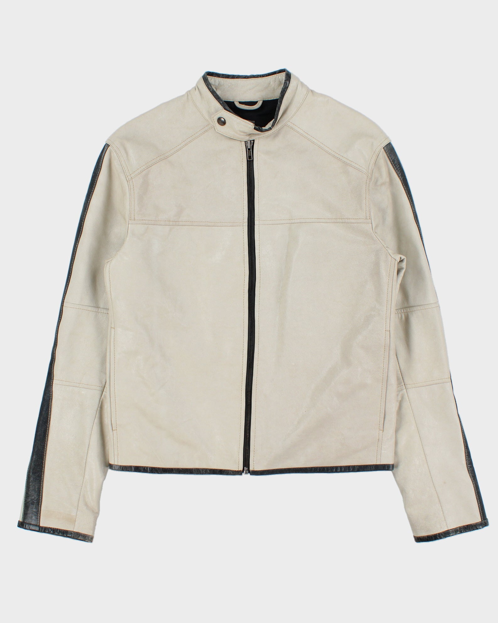 Vintage Y2K 00s Danier Leather Tape Slim Fit Cafe Racer Biker Jacket - S