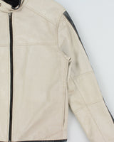 Vintage Y2K 00s Danier Leather Tape Slim Fit Cafe Racer Biker Jacket - S