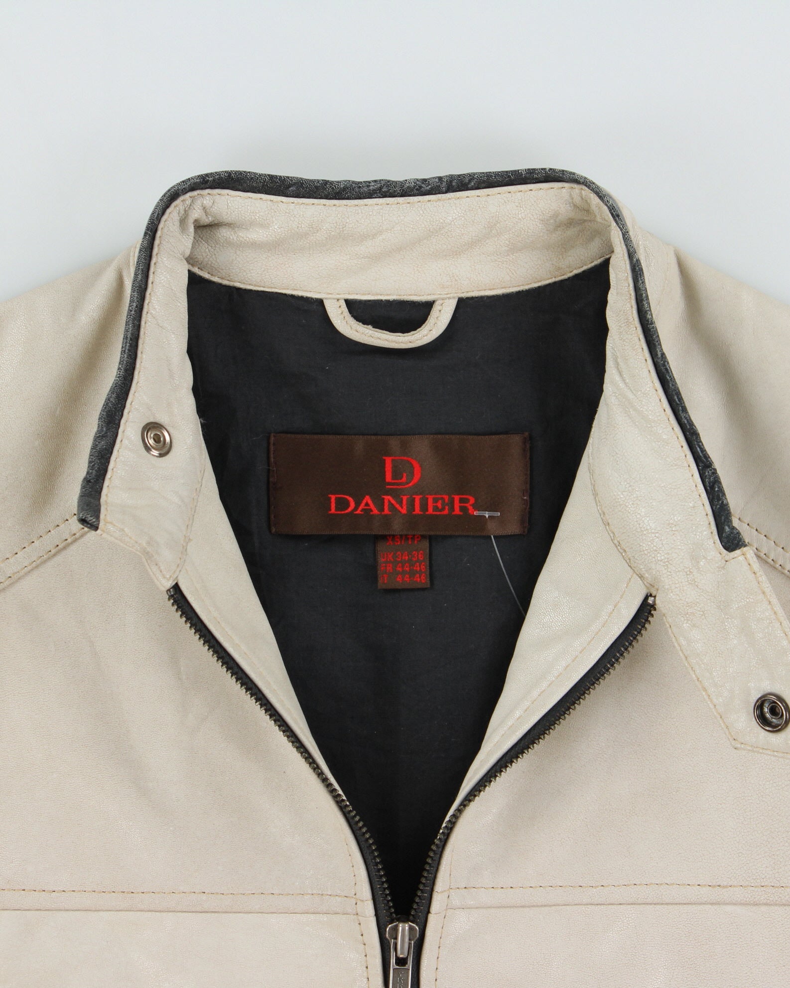 Vintage Y2K 00s Danier Leather Tape Slim Fit Cafe Racer Biker Jacket - S