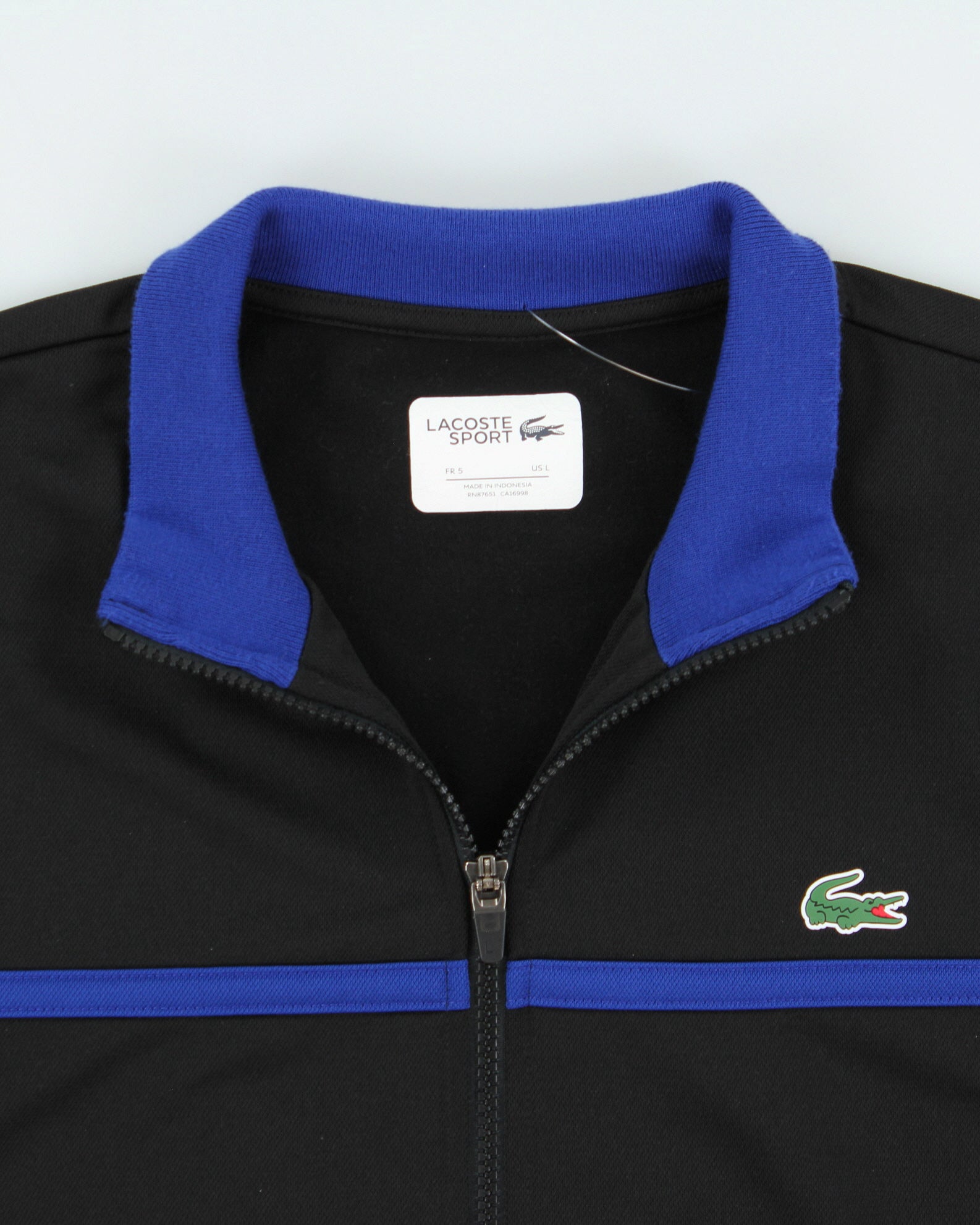 Vintage Lacoste Sport Black Classic Croc Track Jacket - L