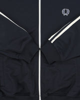 Vintage Y2K 00s Fred Perry Navy Striped Classic Funnel Neck Track Jacket - M
