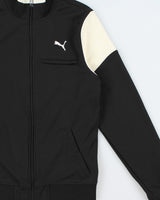 Vintage Puma Black Striped Classic Funnel Neck Track Jacket - S