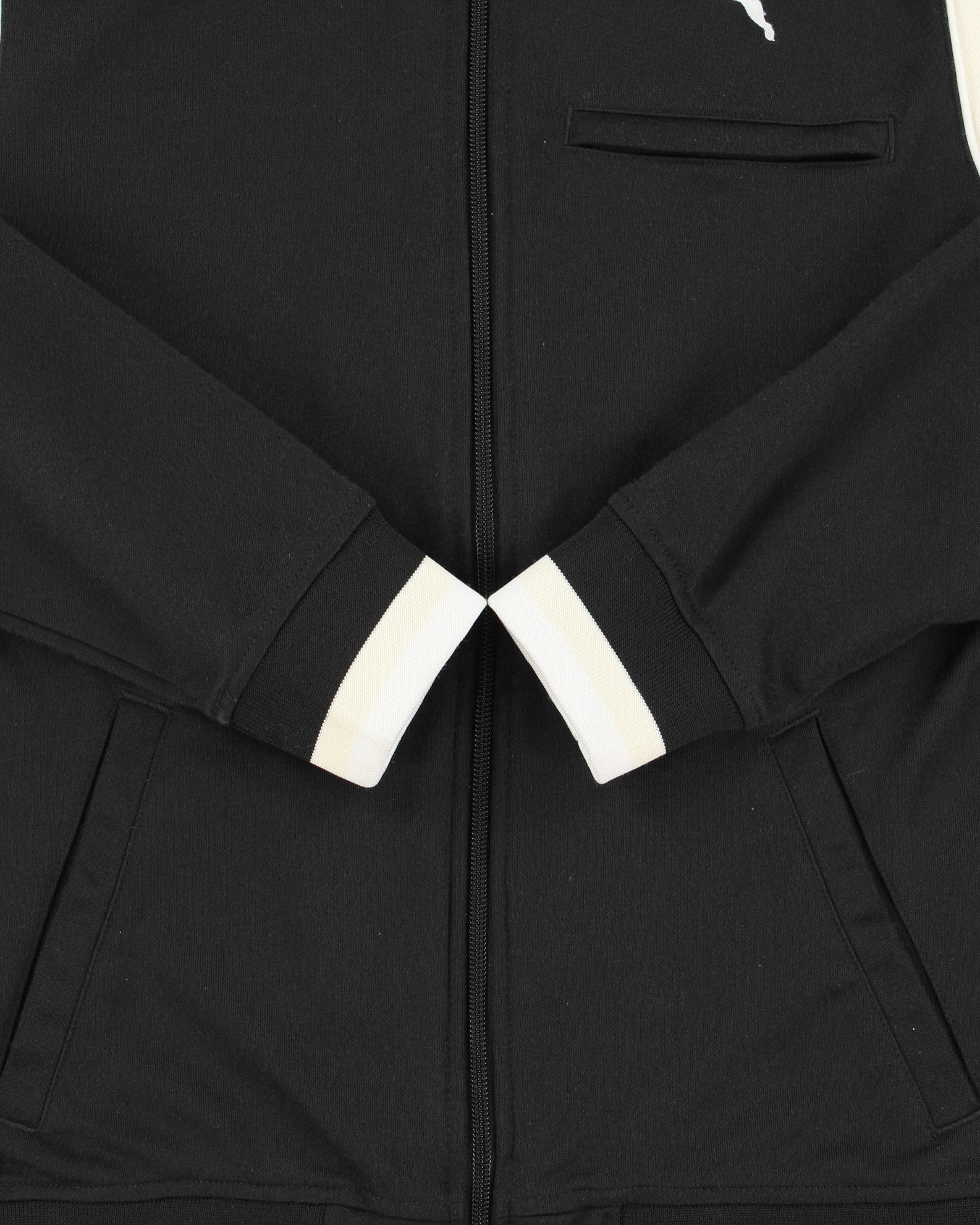 Vintage Puma Black Striped Classic Funnel Neck Track Jacket - S