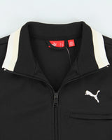 Vintage Puma Black Striped Classic Funnel Neck Track Jacket - S