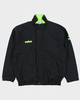 Vintage 1990s Umbro Volt Green Embroidered Shell Bomber Jacket - S